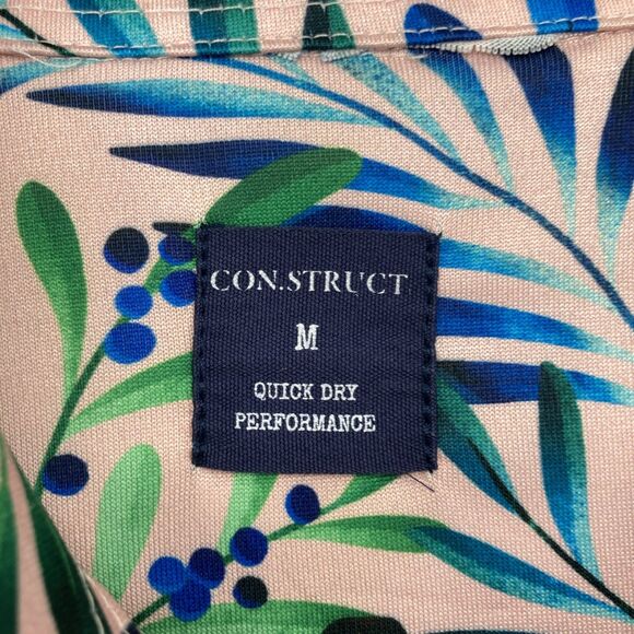 Construct Quick Dry Performance Golf Polo Mens MEDIUM Toucan Tropical Bird Pink - Picture 4 of 11